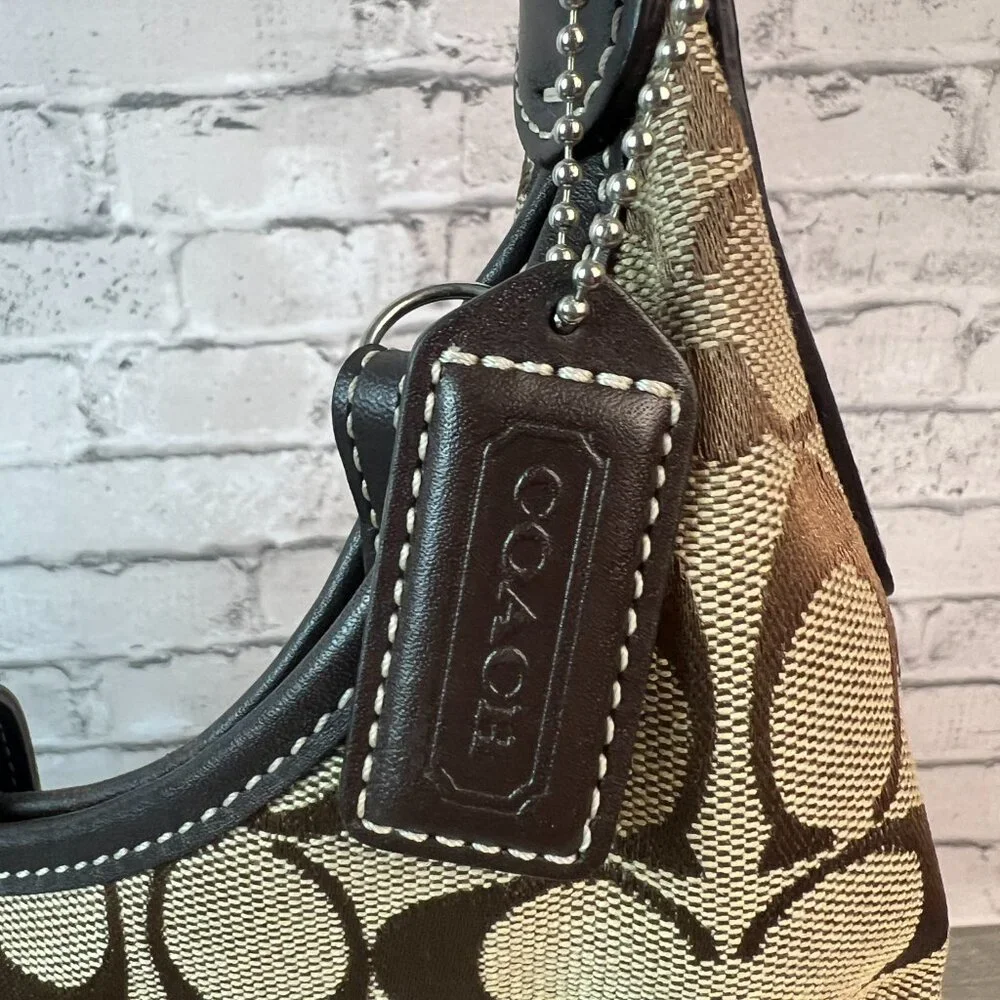 Coach 6363 Soho Hampton Signature Buckle Flap Baguette Shoulder Bag Brown - Picture 3 of 7